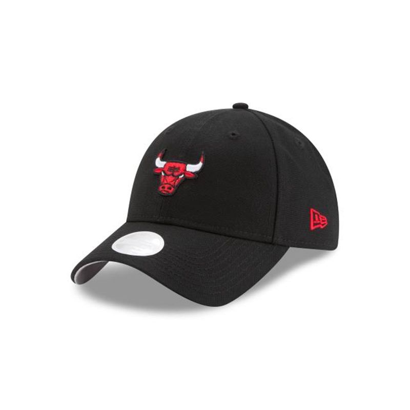 NBA Chicago Bulls Womens Waxed Canvas 9Twenty Adjustable (JDL2789) - Black New Era Caps